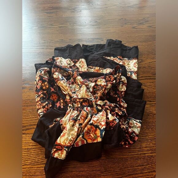 By Anthropologie Square-Neck Tiered Midi Dress size Small - Picture 7 of 10